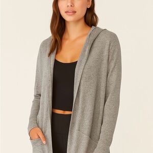 Out from under Gray Hooded Cardigan